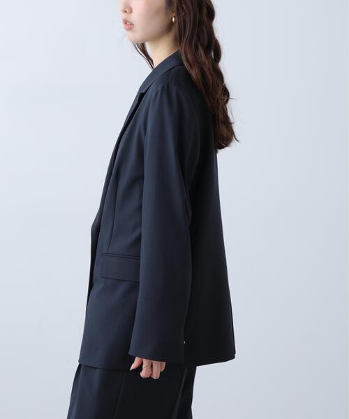 FREE'S MART（フリーズマート）の「◆梳毛調合繊ダブルブレストジャケット（ブルゾン・レディース・ブラウン/ネイビー/ベージュ・MEDIUM/SMALL）」の12枚目の写真