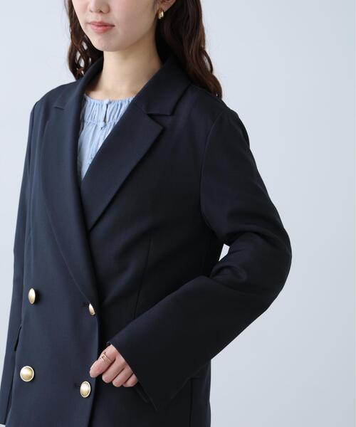 FREE'S MART（フリーズマート）の「◆梳毛調合繊ダブルブレストジャケット（ブルゾン・レディース・ブラウン/ネイビー/ベージュ・MEDIUM/SMALL）」の15枚目の写真