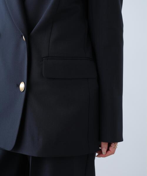 FREE'S MART（フリーズマート）の「◆梳毛調合繊ダブルブレストジャケット（ブルゾン・レディース・ブラウン/ネイビー/ベージュ・MEDIUM/SMALL）」の16枚目の写真