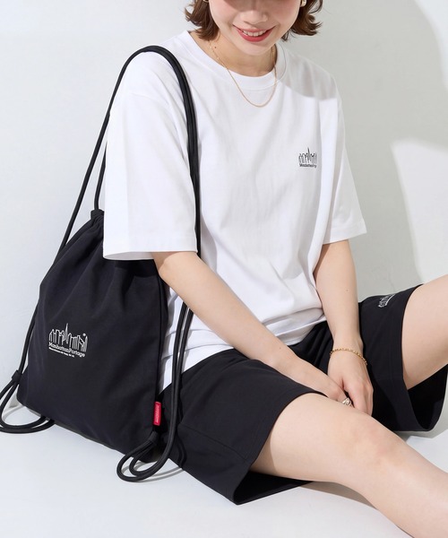 Manhattan Portage(マンハッタンポーテージ)の「【Manhattan Portage】CITY ACTIVE SET UP & KNAPSACK ≪CassetteChart別注≫ シティーアクティブセットアップ ナップサック付/ UVカット/ラッシュガード/マンハッタンポーテージ/3点セット サッカー日本代表 W杯 観戦 ユニフォームの代わりにも(Tシャツ/カットソー・レディース・ブラック/ホワイト・S/L/M)」の2枚目の写真