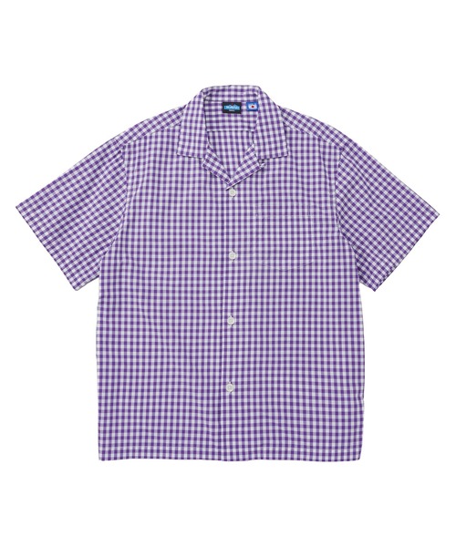KAVU(カブー)の「KAVU/カブー Gingham OP Shirts/ギンガム オープンカラーシャツ(シャツ/ブラウス・メンズ・ブルー/パープル・LARGE)」の1枚目の写真