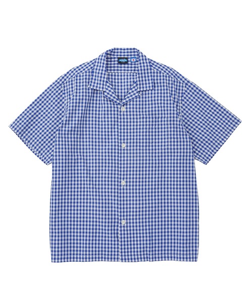 KAVU(カブー)の「KAVU/カブー Gingham OP Shirts/ギンガム オープンカラーシャツ(シャツ/ブラウス・メンズ・ブルー/パープル・LARGE)」の2枚目の写真