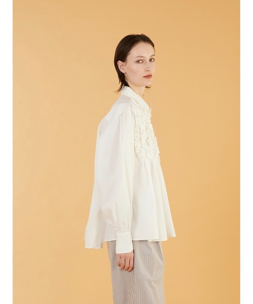 crinkle crinkle crinkle(クリンクルクリンクルクリンクル)の「【crinkle crinkle crinkle】front frill shirts/フロントフリルシャツ(シャツ/ブラウス・レディース・ホワイト/ブルー・FREE)」の7枚目の写真