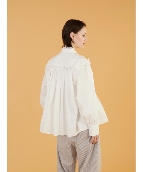 crinkle crinkle crinkle(クリンクルクリンクルクリンクル)の「【crinkle crinkle crinkle】front frill shirts/フロントフリルシャツ(シャツ/ブラウス・レディース・ホワイト/ブルー・FREE)」の6枚目の写真