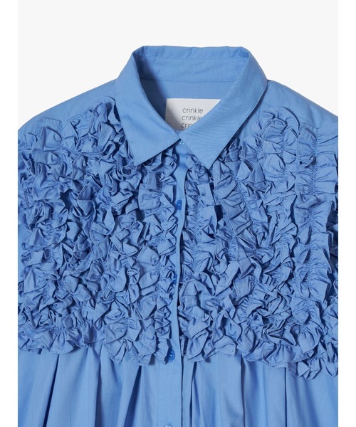 crinkle crinkle crinkle(クリンクルクリンクルクリンクル)の「【crinkle crinkle crinkle】front frill shirts/フロントフリルシャツ(シャツ/ブラウス・レディース・ホワイト/ブルー・FREE)」の14枚目の写真