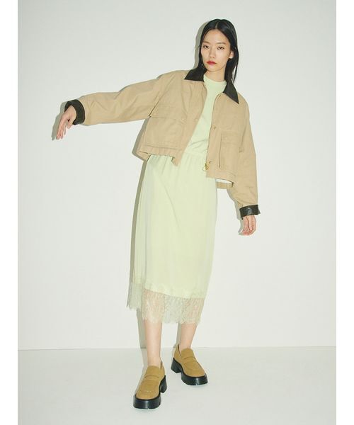 Mila Owen(ミラオーウェン)の「ヘムレースワンピース(ワンピース・レディース・ブラック/ライム/ネイビー・0/1)」の8枚目の写真