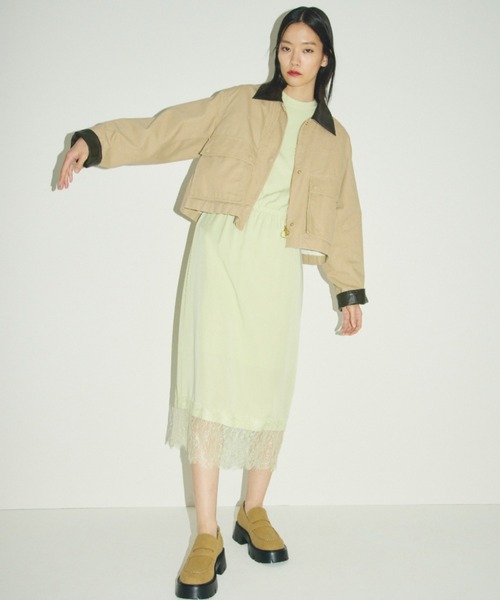 Mila Owen(ミラオーウェン)の「ヘムレースワンピース(ワンピース・レディース・ブラック/ライム/ネイビー・0/1)」の4枚目の写真