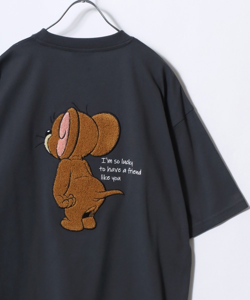 Tom＆Jerry（トムアンドジェリー）の「2026SS Tom and Jerry/トムとジェリー オーバーサイズ ワンポイント サガラ刺繍 半袖Tシャツ レディース メンズ（Tシャツ/カットソー・レディース・スミクロ/ベージュ/ブルー系その他/サックスブルー/ホワイト系その他/ブラック系その他2/ブラック系その他/ホワイト系その他2/ホワイト系その他4/ブラック系その他3/ホワイト系その他3/ネイビー/ブルー系その他2/ホワイト/ブラック系その他4/アッシュグレー・LL/L/M）」の6枚目の写真