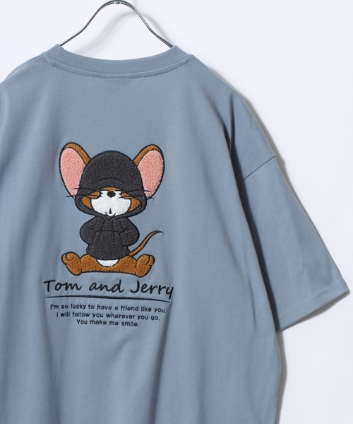 Tom＆Jerry（トムアンドジェリー）の「2026SS Tom and Jerry/トムとジェリー オーバーサイズ ワンポイント サガラ刺繍 半袖Tシャツ レディース メンズ（Tシャツ/カットソー・レディース・スミクロ/ベージュ/ブルー系その他/サックスブルー/ホワイト系その他/ブラック系その他2/ブラック系その他/ホワイト系その他2/ホワイト系その他4/ブラック系その他3/ホワイト系その他3/ネイビー/ブルー系その他2/ホワイト/ブラック系その他4/アッシュグレー・LL/L/M）」の16枚目の写真