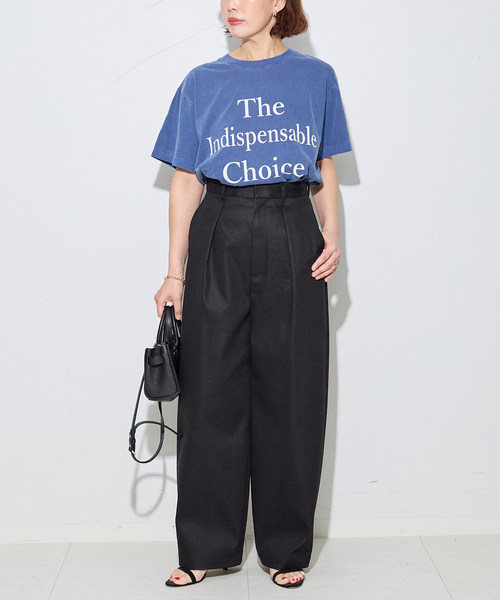 journal standard L'essage（ジャーナルスタンダードレサージュ）の「《追加5》【金子綾さん着用】CP タックチノパンツ（チノパンツ・レディース・ブラック/ベージュ・40/38/36/34）」の3枚目の写真