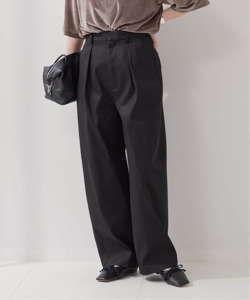 journal standard L'essage（ジャーナルスタンダードレサージュ）の「《追加5》【金子綾さん着用】CP タックチノパンツ（チノパンツ・レディース・ブラック/ベージュ・40/38/36/34）」の12枚目の写真