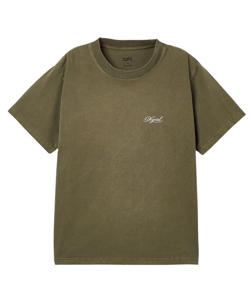X-girl（エックスガール）の「FADED LOGO AND NUMBER S/S TEE（Tシャツ/カットソー・レディース・ブラック/オリーブ/ベージュ・S/M/L）」の5枚目の写真