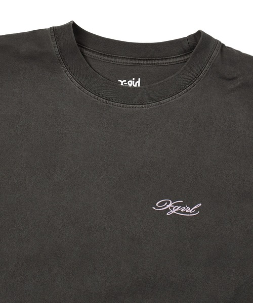 X-girl（エックスガール）の「FADED LOGO AND NUMBER S/S TEE（Tシャツ/カットソー・レディース・ブラック/オリーブ/ベージュ・S/M/L）」の7枚目の写真