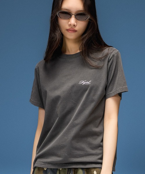 X-girl（エックスガール）の「FADED LOGO AND NUMBER S/S TEE（Tシャツ/カットソー・レディース・ブラック/オリーブ/ベージュ・S/M/L）」の13枚目の写真