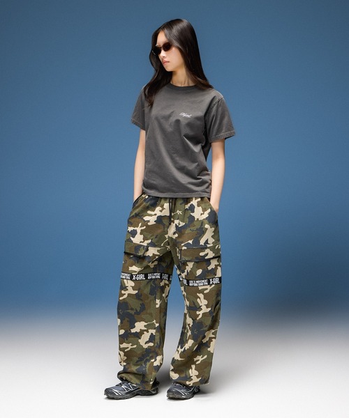 X-girl（エックスガール）の「FADED LOGO AND NUMBER S/S TEE（Tシャツ/カットソー・レディース・ブラック/オリーブ/ベージュ・S/M/L）」の14枚目の写真