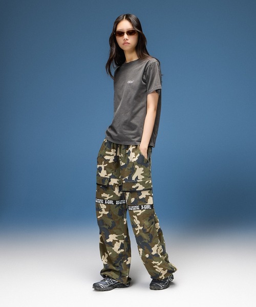 X-girl（エックスガール）の「FADED LOGO AND NUMBER S/S TEE（Tシャツ/カットソー・レディース・ブラック/オリーブ/ベージュ・S/M/L）」の15枚目の写真