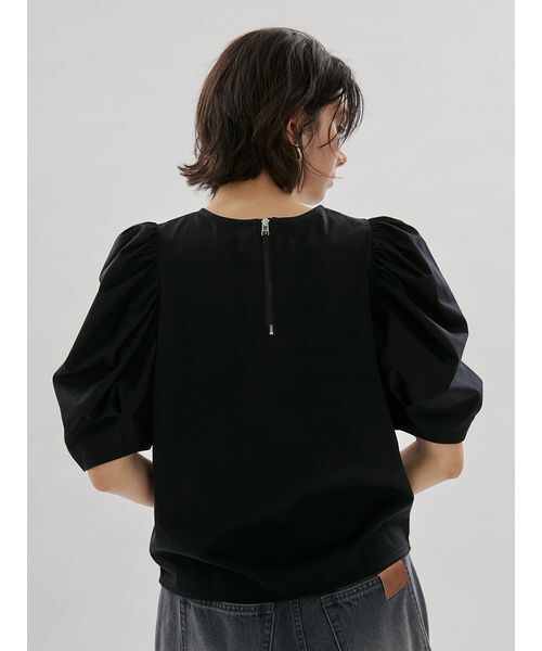 emmi(エミ)の「デザインスリーブTシャツ(Tシャツ/カットソー・レディース・ホワイト/ピンク/ブラック・F)」の5枚目の写真