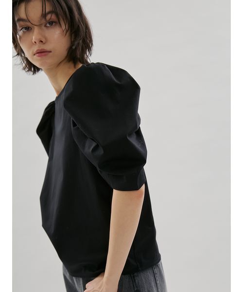 emmi(エミ)の「デザインスリーブTシャツ(Tシャツ/カットソー・レディース・ホワイト/ピンク/ブラック・F)」の6枚目の写真