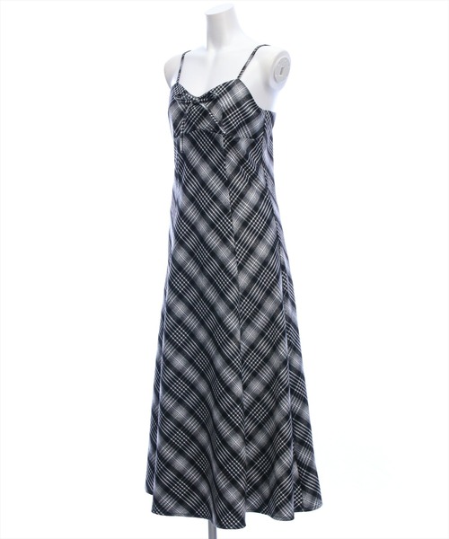 clear（クリア）の「【低身長対応／サイズ展開あり】リボン付きチェック柄キャミワンピース（ワンピース・レディース・グリーン系その他/ブラック系その他・PF/F）」の18枚目の写真