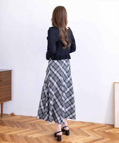 clear（クリア）の「【低身長対応／サイズ展開あり】リボン付きチェック柄キャミワンピース（ワンピース・レディース・グリーン系その他/ブラック系その他・PF/F）」の17枚目の写真