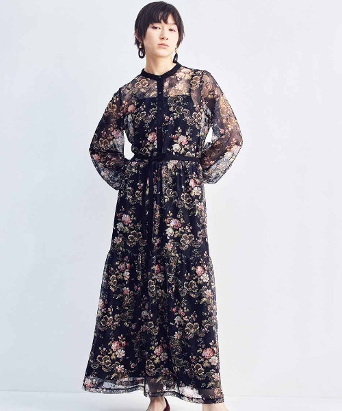 MEDE19F（メデジュウキュウ）の「ＭＥＤＥ１９Ｆ　ミュルーズモダン　「ミュルーズ染織美術館」アーカイブコレクション　レース地プリントワンピース（ワンピース・レディース・ホワイト系その他/ブラック系その他・L/LL/M）」の2枚目の写真