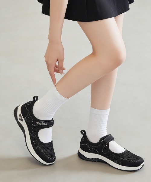 Miniministore(ミニミニストア)の「スニーカー 軽量 通気性 コンフォート靴(スニーカー・レディース・グレー/ブラック/ライトパープル・23.0cm/23.5cm/24.0cm/24.5cm/25.0cm/25.5cm)」の5枚目の写真