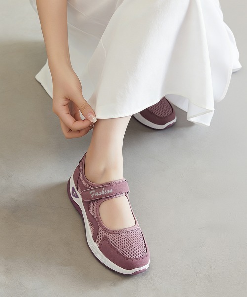 Miniministore(ミニミニストア)の「スニーカー 軽量 通気性 コンフォート靴(スニーカー・レディース・グレー/ブラック/ライトパープル・23.0cm/23.5cm/24.0cm/24.5cm/25.0cm/25.5cm)」の10枚目の写真