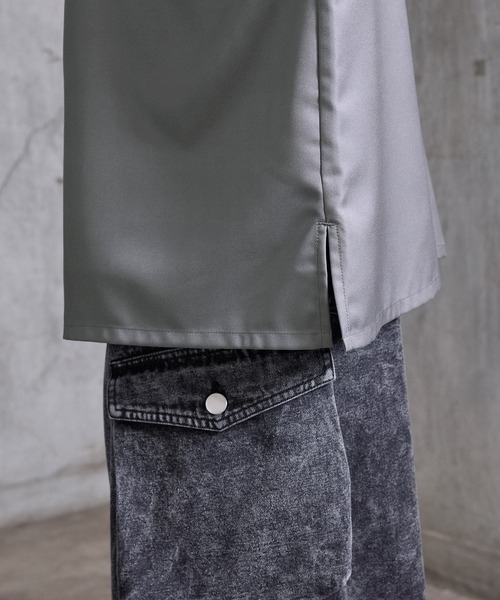 SERACE(セラス)の「【SERACE】Loose drape gradation short sleeve shirt / ルーズドレープグラデーション半袖シャツ/ 接触冷感(シャツ/ブラウス・メンズ・ブラック/ブルー/ホワイト・L/M/S)」の7枚目の写真