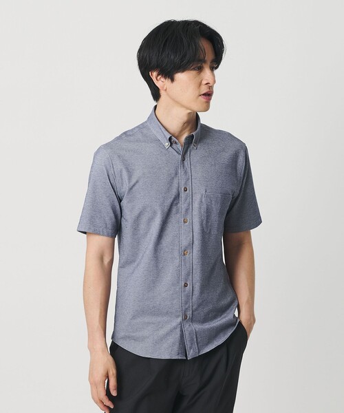 BEAUTY&YOUTH UNITED ARROWS(ビューティーアンドユースユナイテッドアローズ)の「クイック ストレッチ シャンブレー ボタンダウン 半袖シャツ SLIM型 吸水速乾機能付き(シャツ/ブラウス・メンズ・ネイビー/ロイヤルブルー/コバルトブルー/ホワイト・XS/S/M/L/XL)」の5枚目の写真