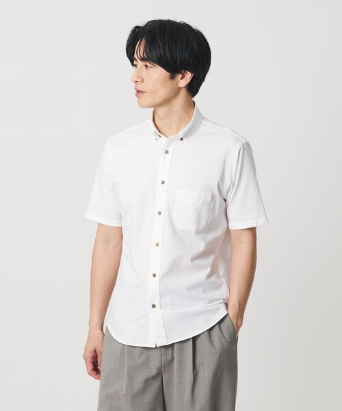 BEAUTY&YOUTH UNITED ARROWS(ビューティーアンドユースユナイテッドアローズ)の「クイック ストレッチ シャンブレー ボタンダウン 半袖シャツ SLIM型 吸水速乾機能付き(シャツ/ブラウス・メンズ・ネイビー/ロイヤルブルー/コバルトブルー/ホワイト・XS/S/M/L/XL)」の8枚目の写真