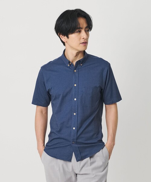 BEAUTY&YOUTH UNITED ARROWS(ビューティーアンドユースユナイテッドアローズ)の「クイック ストレッチ シャンブレー ボタンダウン 半袖シャツ SLIM型 吸水速乾機能付き(シャツ/ブラウス・メンズ・ネイビー/ロイヤルブルー/コバルトブルー/ホワイト・XS/S/M/L/XL)」の9枚目の写真