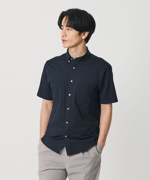 BEAUTY&YOUTH UNITED ARROWS(ビューティーアンドユースユナイテッドアローズ)の「クイック ストレッチ シャンブレー ボタンダウン 半袖シャツ SLIM型 吸水速乾機能付き(シャツ/ブラウス・メンズ・ネイビー/ロイヤルブルー/コバルトブルー/ホワイト・XS/S/M/L/XL)」の10枚目の写真