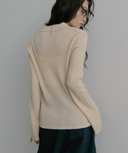 LAYAS ★★ ＃② 25SSLAY028 WASHER ポロ KNIT レディース ベージュ FREE FREAK'S STORE（フリークスストア） tシャツ 限定展開 配色 ポロ襟