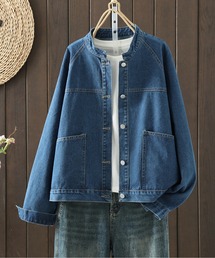 CHUL（チュル）の「ノーカラーデニムショートジャケット（デニムジャケット）」