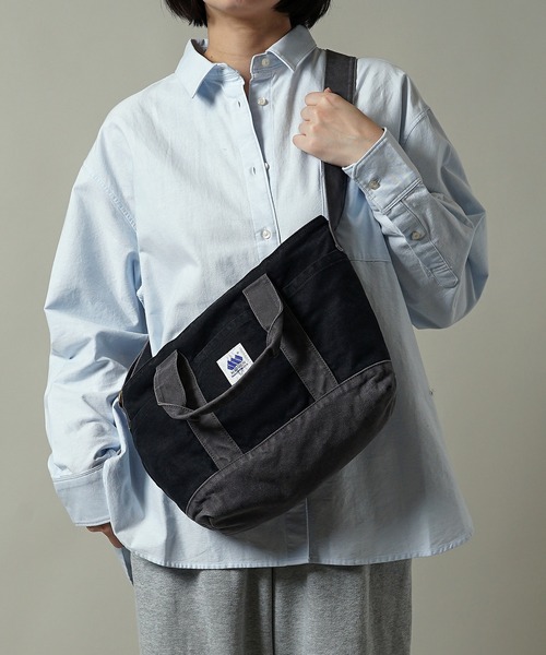 MADDEN（メデン）の「【MADDEN】12oz キャンバス 2WAY ショルダー トートバッグ MDPM-06（ショルダーバッグ・メンズ・ブラック×グレー/キナリ/サックスブルー/ピンク・ONE SIZE）」の3枚目の写真