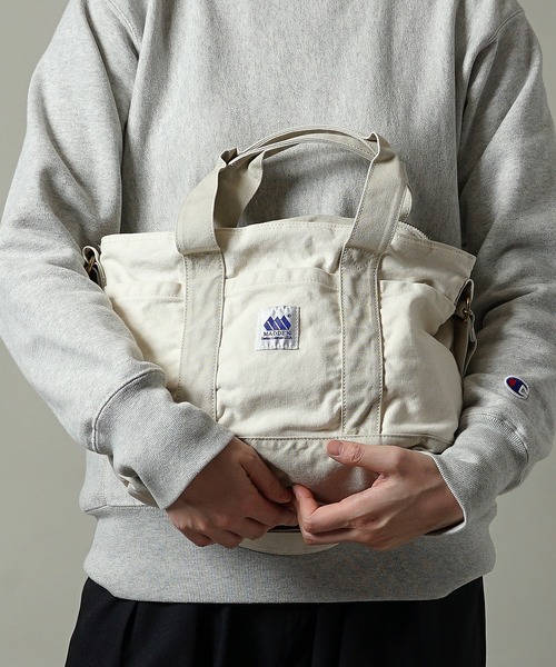 MADDEN（メデン）の「【MADDEN】12oz キャンバス 2WAY ショルダー トートバッグ MDPM-06（ショルダーバッグ・メンズ・ブラック×グレー/キナリ/サックスブルー/ピンク・ONE SIZE）」の5枚目の写真