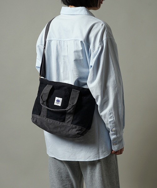 MADDEN（メデン）の「【MADDEN】12oz キャンバス 2WAY ショルダー トートバッグ MDPM-06（ショルダーバッグ・メンズ・ブラック×グレー/キナリ/サックスブルー/ピンク・ONE SIZE）」の8枚目の写真