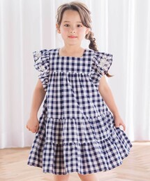 Tartine et Chocolat | 【お揃い】ギンガムチェック花柄刺しゅうワンピース(90~140cm)(ワンピース)