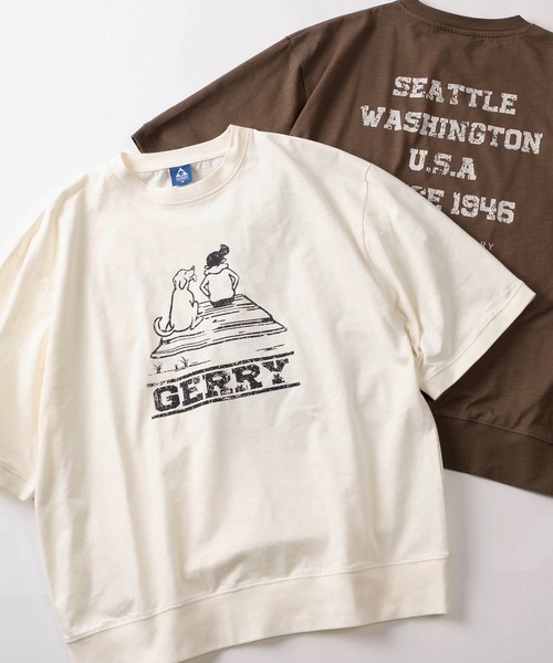 GERRY（ジェリー）の「【70】【GERRY/ジェリー】ビンテージライク フロント＆バックプリント スウェットTシャツ/接触冷感/速乾（Tシャツ/カットソー・メンズ・アイボリー/ブラック/ブラウン・M/L/XL）」の2枚目の写真