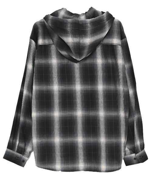 CavariA（キャバリア）の「『CavariA/キャバリア』先染めフードシャツ（シャツ/ブラウス・メンズ・ブラック/ホワイト/ブルー・M/L）」の15枚目の写真