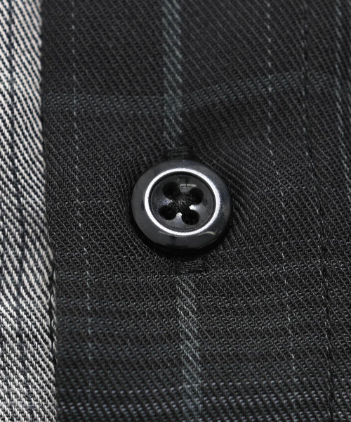 CavariA（キャバリア）の「『CavariA/キャバリア』先染めフードシャツ（シャツ/ブラウス・メンズ・ブラック/ホワイト/ブルー・M/L）」の21枚目の写真