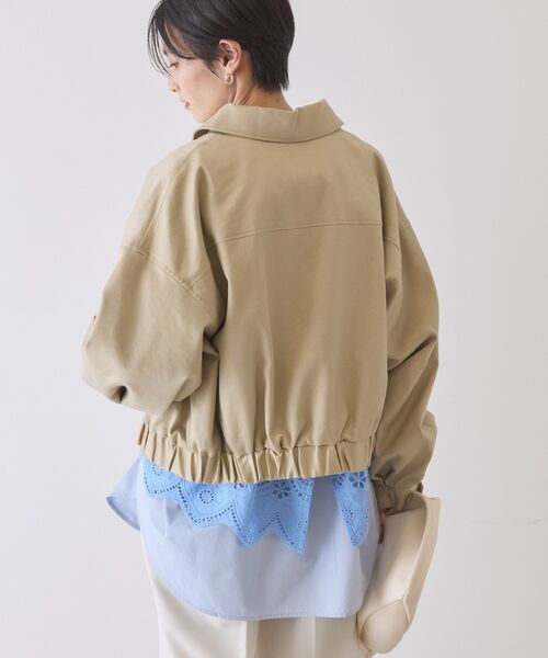 AMERICAN HOLIC（アメリカンホリック）の「襟付きショート丈ブルゾン（ブルゾン・レディース・ベージュ/ライトカーキ・FREE）」の11枚目の写真