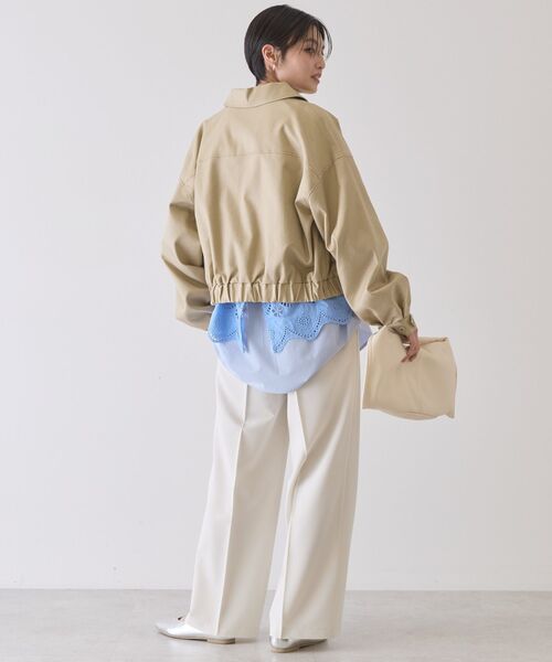 AMERICAN HOLIC（アメリカンホリック）の「襟付きショート丈ブルゾン（ブルゾン・レディース・ベージュ/ライトカーキ・FREE）」の14枚目の写真