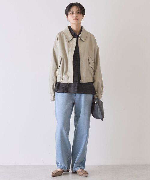 AMERICAN HOLIC（アメリカンホリック）の「襟付きショート丈ブルゾン（ブルゾン・レディース・ベージュ/ライトカーキ・FREE）」の19枚目の写真