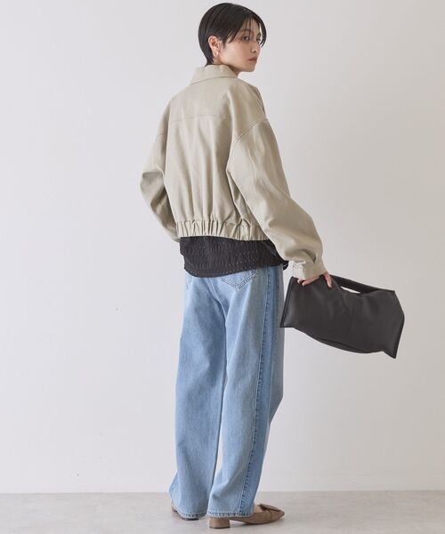 AMERICAN HOLIC（アメリカンホリック）の「襟付きショート丈ブルゾン（ブルゾン・レディース・ベージュ/ライトカーキ・FREE）」の21枚目の写真