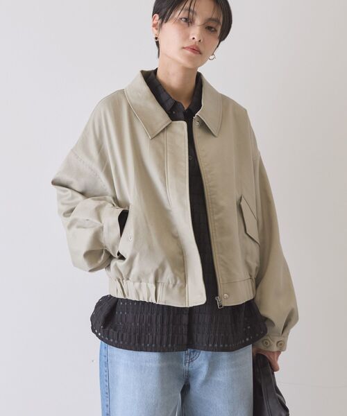 AMERICAN HOLIC（アメリカンホリック）の「襟付きショート丈ブルゾン（ブルゾン・レディース・ベージュ/ライトカーキ・FREE）」の22枚目の写真