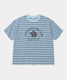 anchor boy stripe s/s t-shirt pigment blue