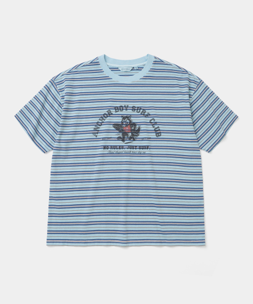 UNIFORM BRIDGE(ユニフォームブリッジ)の「anchor boy stripe s/s t-shirt pigment blue(Tシャツ/カットソー・メンズ・その他・MEDIUM/LARGE/X-LARGE/XX-LARGE)」の1枚目の写真