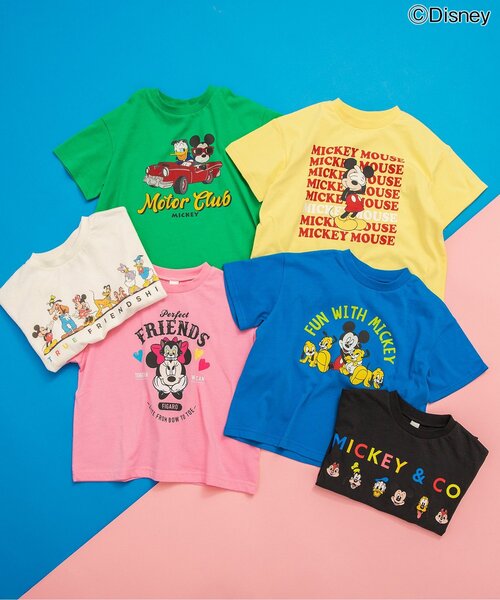 Disney（ディズニー）の「【リンク】【ディズニー】ミッキー＆フレンズ/バラエティTシャツ（Tシャツ/カットソー・キッズ・チャコール/イエロー/ピンク/グリーン/オフホワイト/ブルー・110/100/90/80/140/130/120）」の20枚目の写真