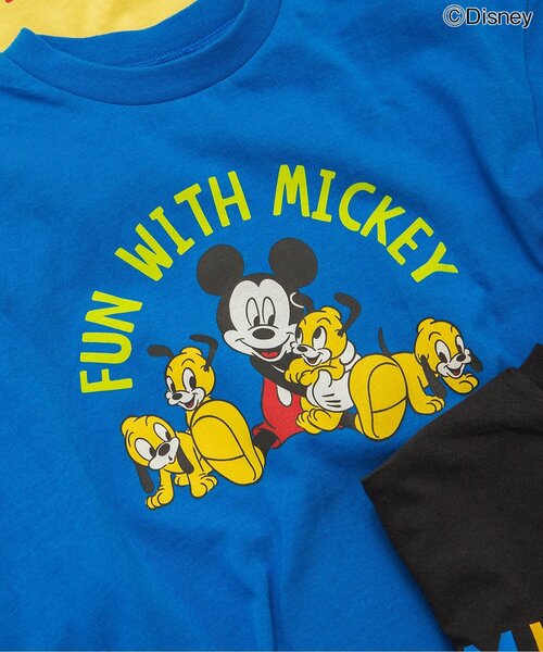 Disney（ディズニー）の「【リンク】【ディズニー】ミッキー＆フレンズ/バラエティTシャツ（Tシャツ/カットソー・キッズ・チャコール/イエロー/ピンク/グリーン/オフホワイト/ブルー・110/100/90/80/140/130/120）」の19枚目の写真